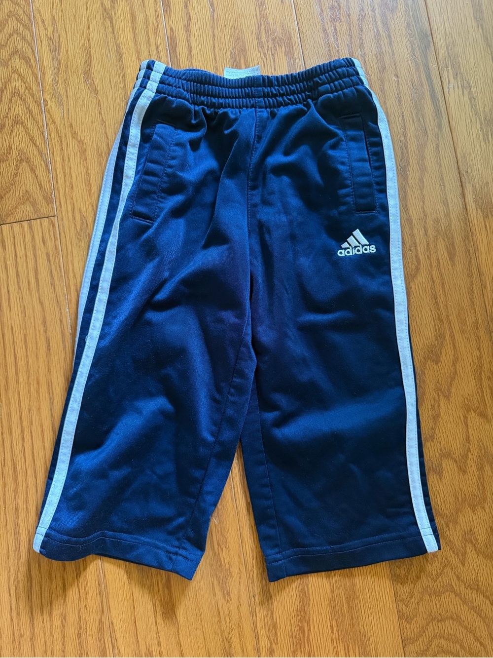 adidas Navy Blue Kids Boys Track Pants Suit with White Stripes 2T